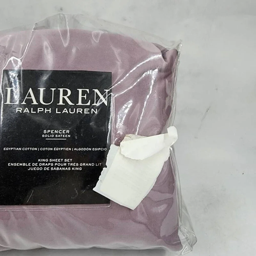 Lauren Ralph Lauren Spencer Solid Sateen 4 pcs Sheet Set King Deep Lavender